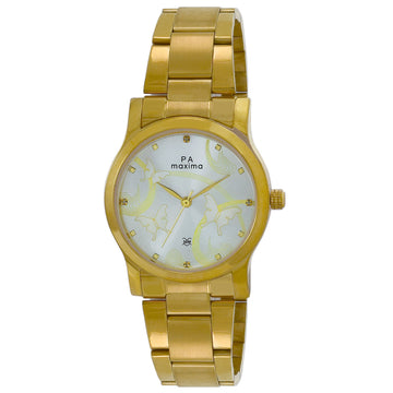 Maxima GOLD Women Silver Dial Analogue Watch - 63605CMLY
